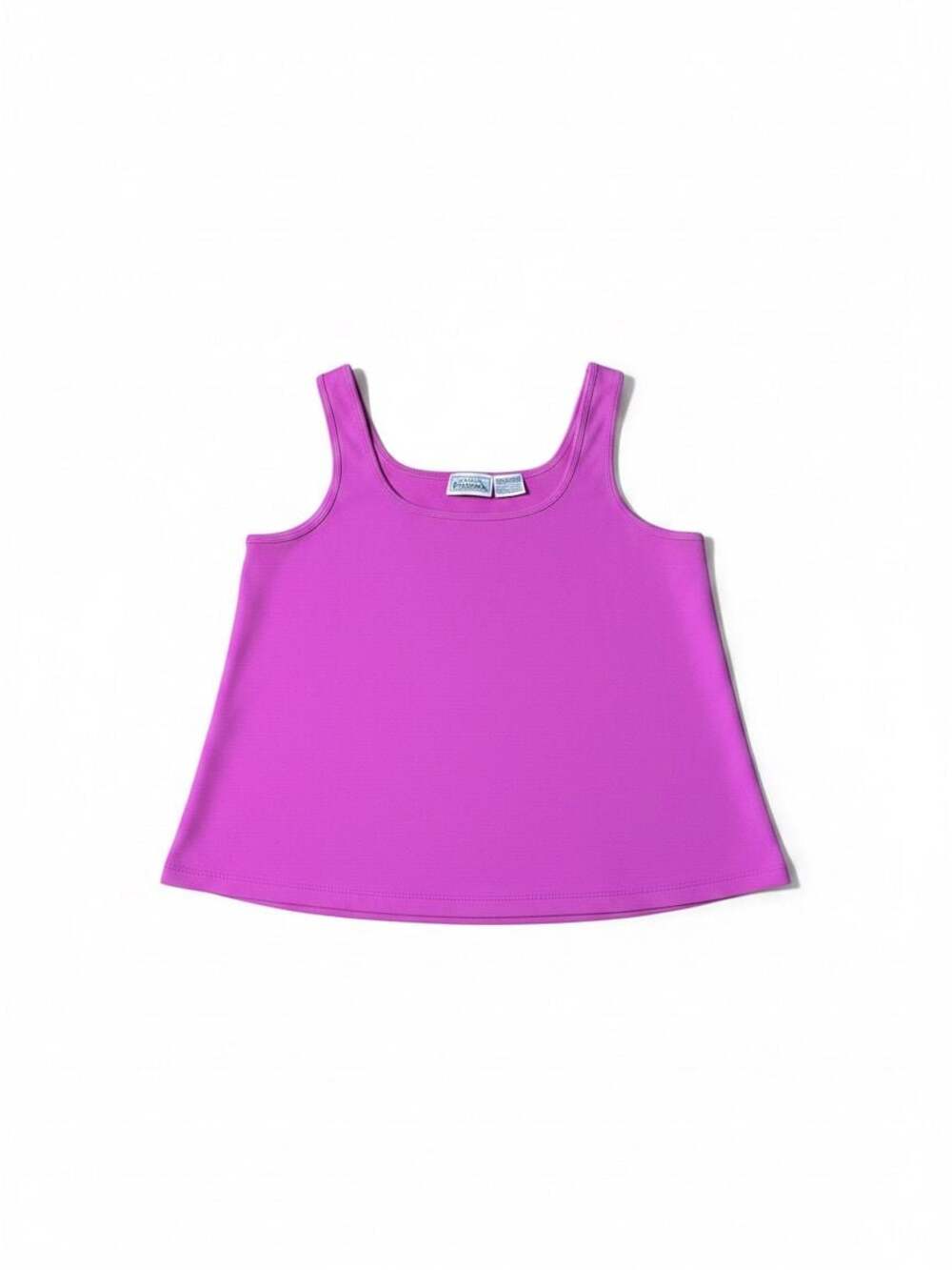 Basic Editions Vintage Hot Pink Scoop Neck Cotton Spandex Tank Top XL